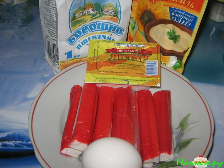 Фаршированные сыром и грибами крабовые палочки