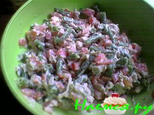 Салат с курицей и фасолью Салат с курицей и фасолью