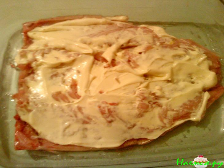 Скумбрия свежемороженая запечённая с грибами