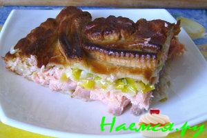 Рыбный пирог с филе семги