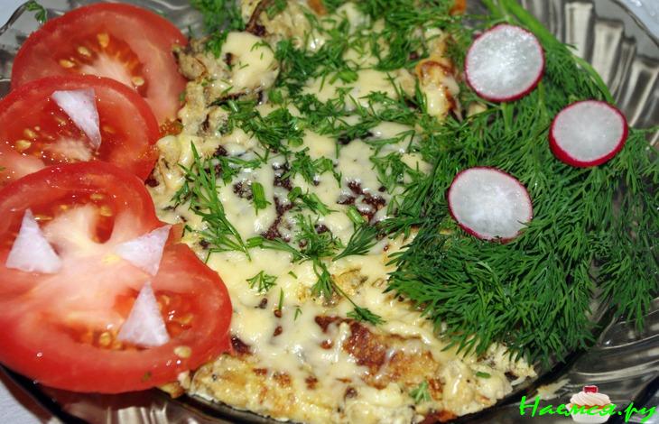 Гречневый омлет с сыром