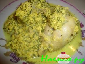 Курица в молоке с сыром