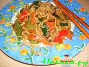 Овощи с китайской вермишелью