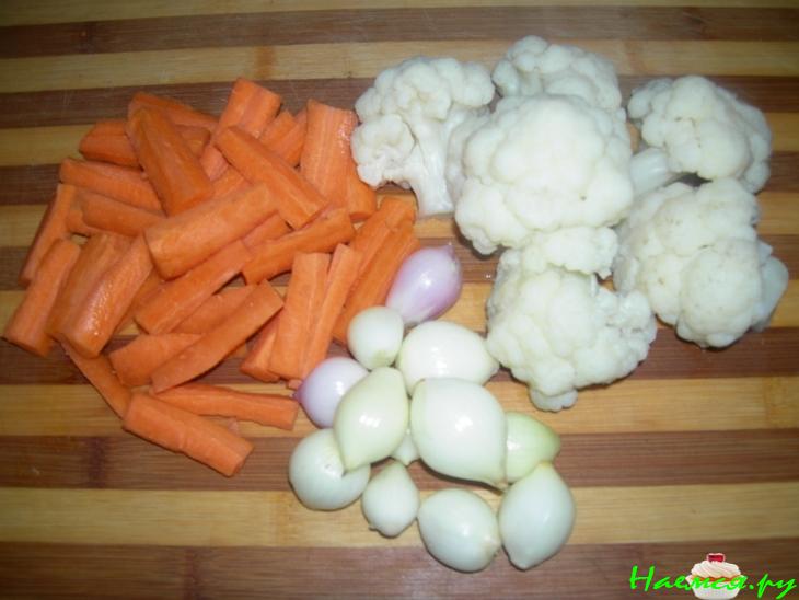 Гарнир овощной в кармельно-соевом соусе