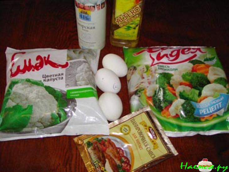 Брокколи, цветная капуста жаренные