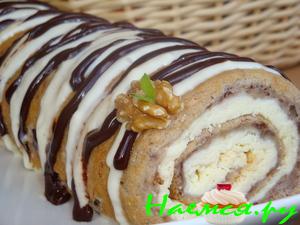 Творожный пирог - рулет