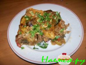 Запеканка из овощей с фаршем