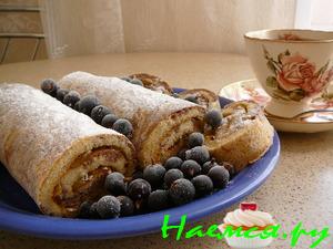 Бисквитный рулет на молоке Бисквитный рулет на молоке