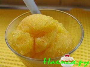 Лимонный сорбет с персиками