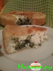 Пирог со шпинатом и сыром (с творожным тестом) Пирог со шпинатом и сыром (с творожным тестом)