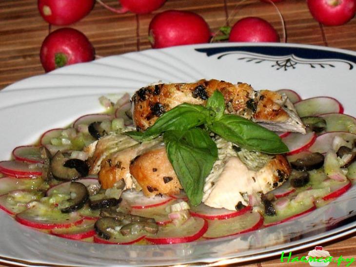 Филе индейки на карпачио из редиса