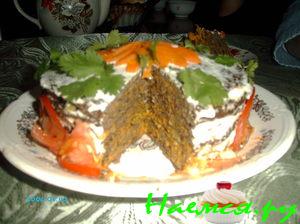 Печёночный праздничный торт