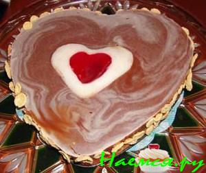 Торт "Валентинка" с желе Торт "Валентинка" с желе