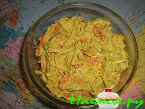 Салат из крабовых палочек с огурцом Салат из крабовых палочек с огурцом