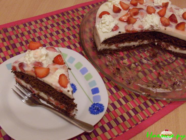 Торт Панна Котта с клубникой