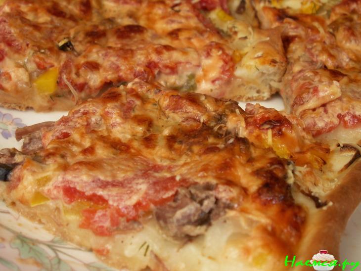 Пицца на скорую руку (с тушенкой)