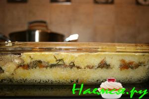 Пшенная запеканка с грибами