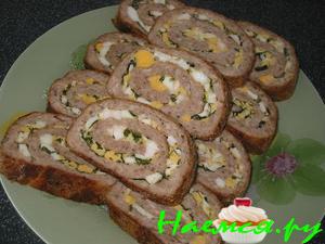Рулет из фарша с начинкой