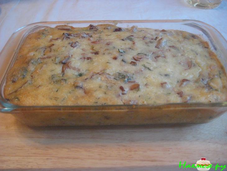 Манный пудинг с грибами