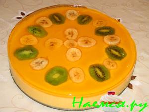 Торт суфле с тыквой и персиками