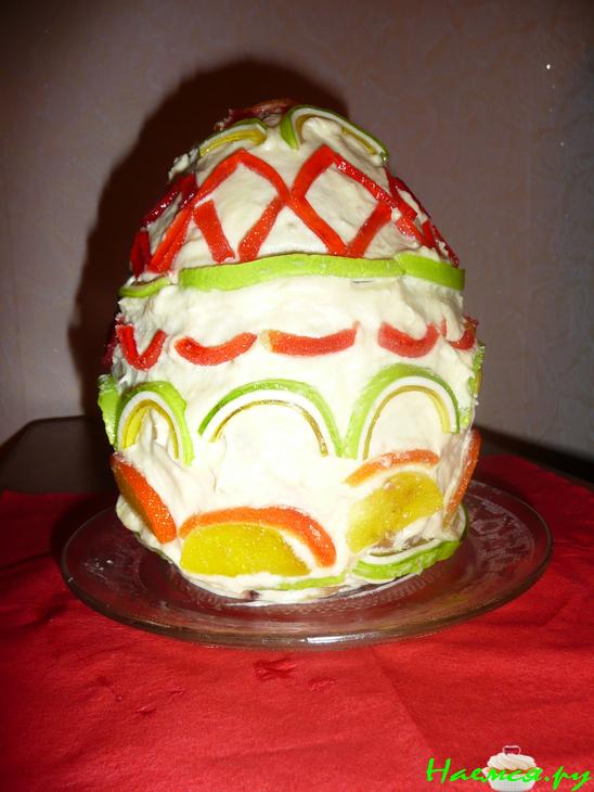 Торт "Писанка" (пасхальное яйцо)