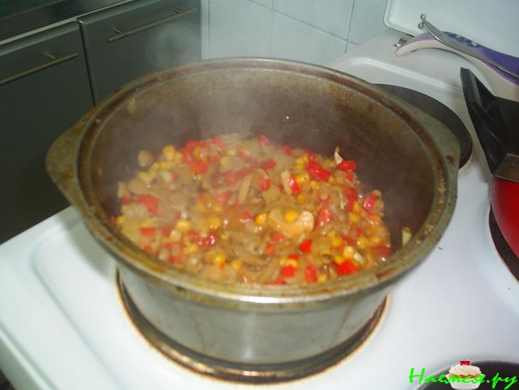 Овощи с рисом и грибами Овощи с рисом и грибами