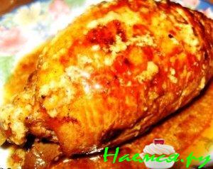 Рулет из индюшачьей грудки и говяжьего фарша