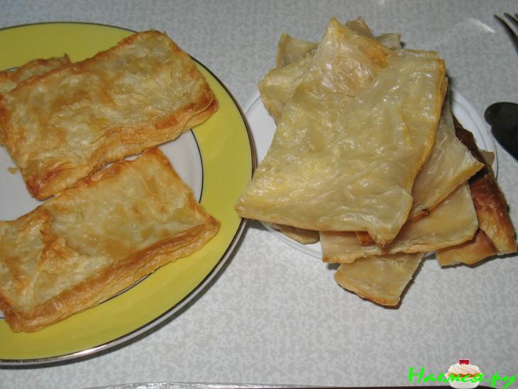 Слоеные пирожные с малиной и рикоттой 