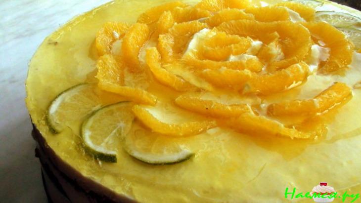 Торт &laquo;Апельсиновый&raquo; с твороженным суфле и миндально-цитрусовым бисквитом без муки&nbsp; 