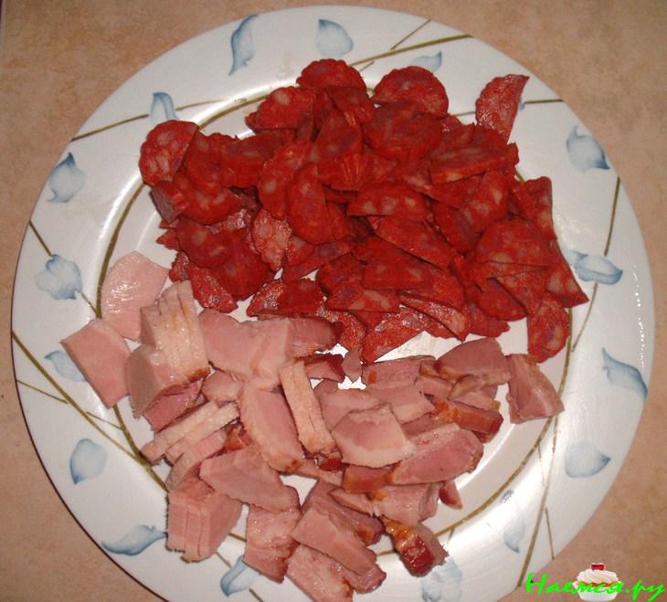 Фасоль с колбасой Фасоль с колбасой