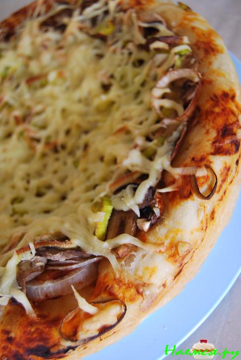 Луковый пицца-пирог с грибами