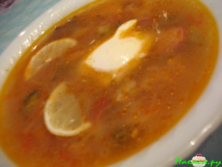 Солянка "Опохмелочная" с белыми грибами