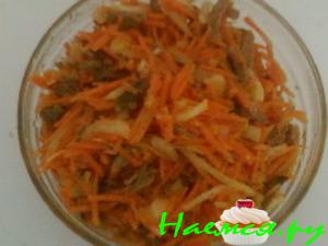 Корейская морковка с мясом