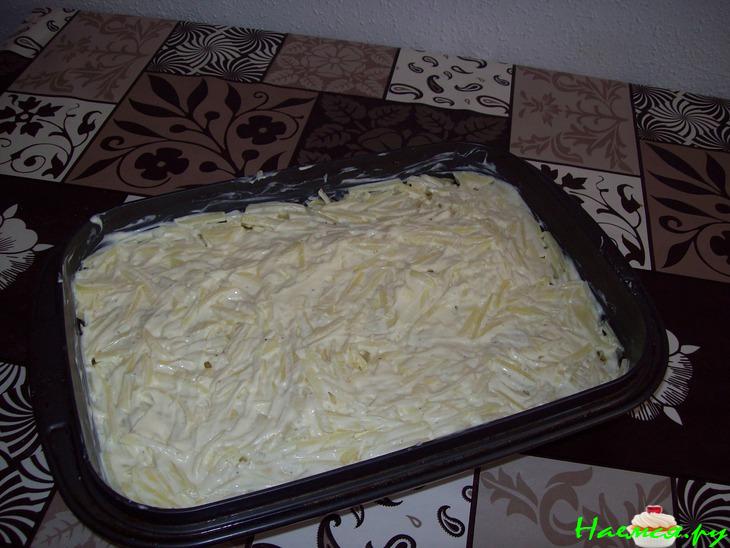 Мясо под шубой с картошкой