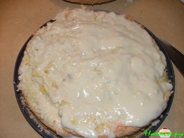 Лимонный торт с заварным кремом
