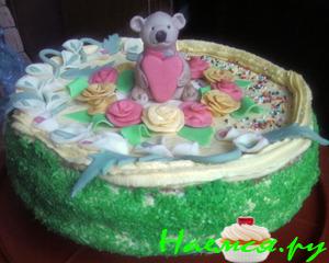 Торт для Сына с творогом и персиками