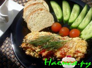 Омлет с зелёным лучком и помидорками Омлет с зелёным лучком и помидорками