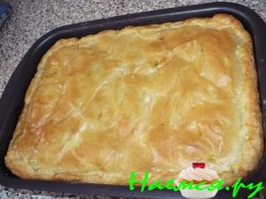 Слоеный рыбный пирог с рисом