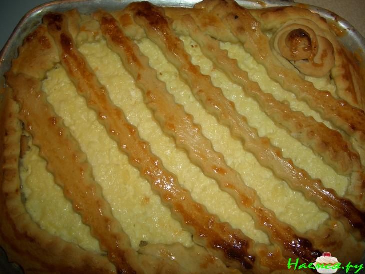 Пирог с творогом и повидлом