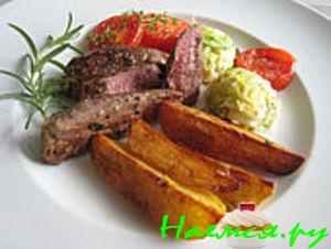 Маринованная, пикантная баранина с овощами