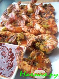 Креветки жареные пряные