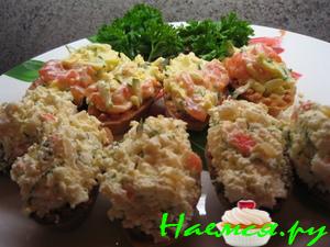 Корзиночки с творожно-крабовой массой