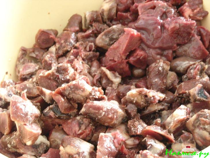Куырдак из куриных потрохов