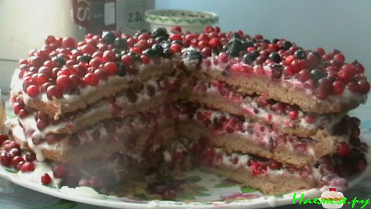 Брусничный торт