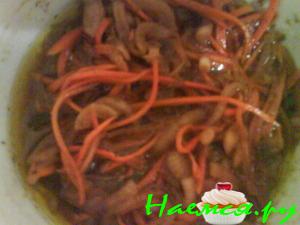 Хе из моркови с баклажанами