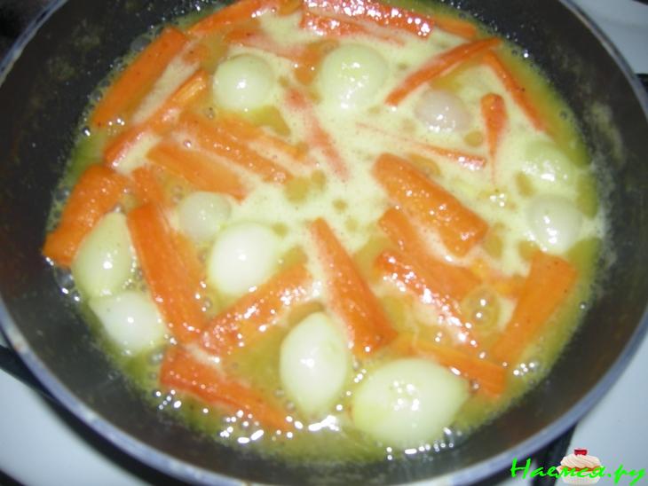 Гарнир овощной в кармельно-соевом соусе