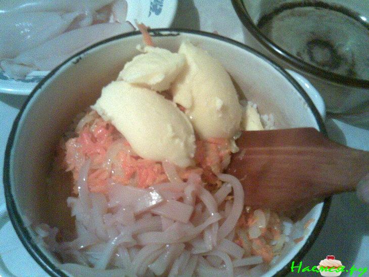 Фаршированные кальмары с сыром