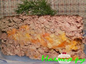 Мясной пирог с куриными потрошками