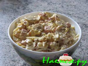 Любимый салатик с ветчиной и грибами