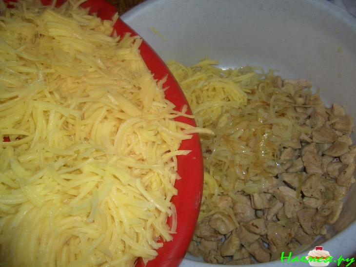 Запеканка из свинины с картофелем